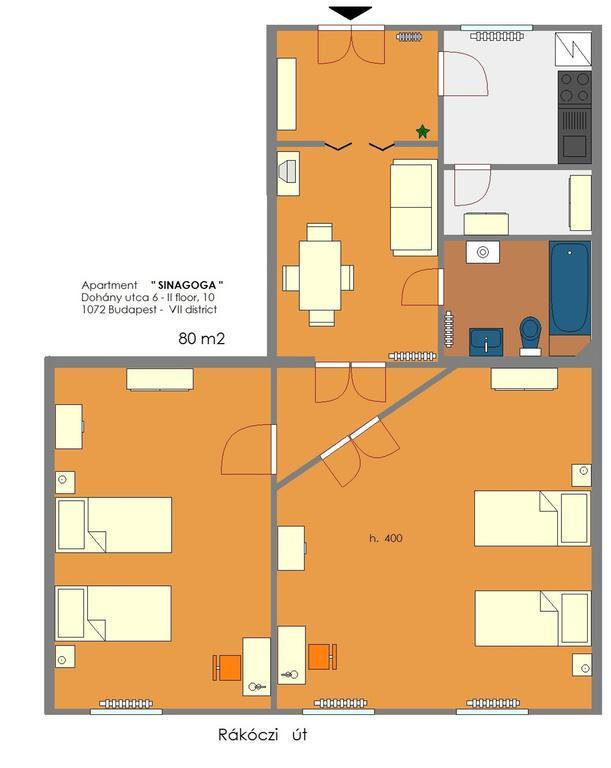 Sinagoga Apartment Budapest Bagian luar foto
